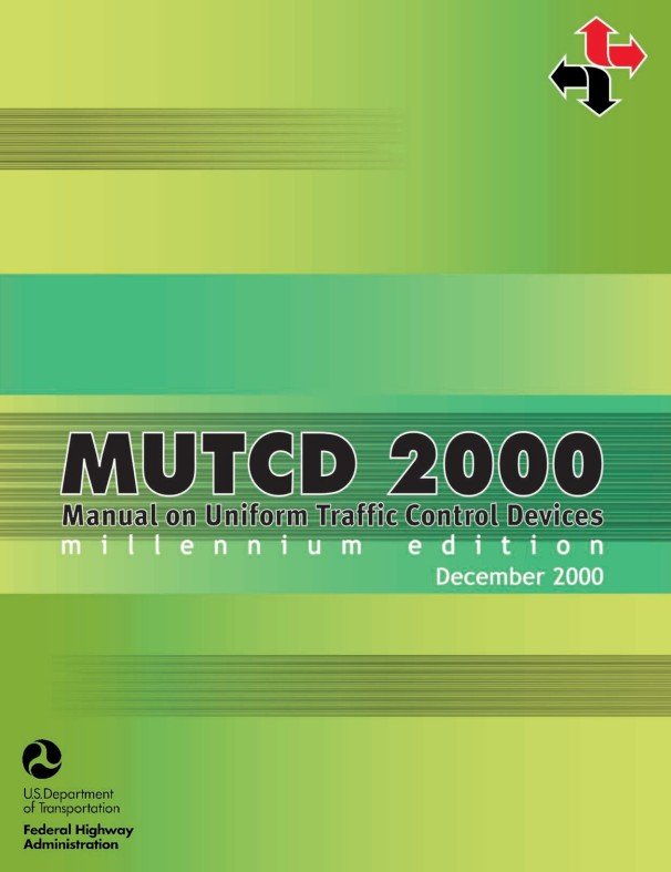 Cover of the Federal Highway Administration’s 2000 MUTCD Millennium Edition.
